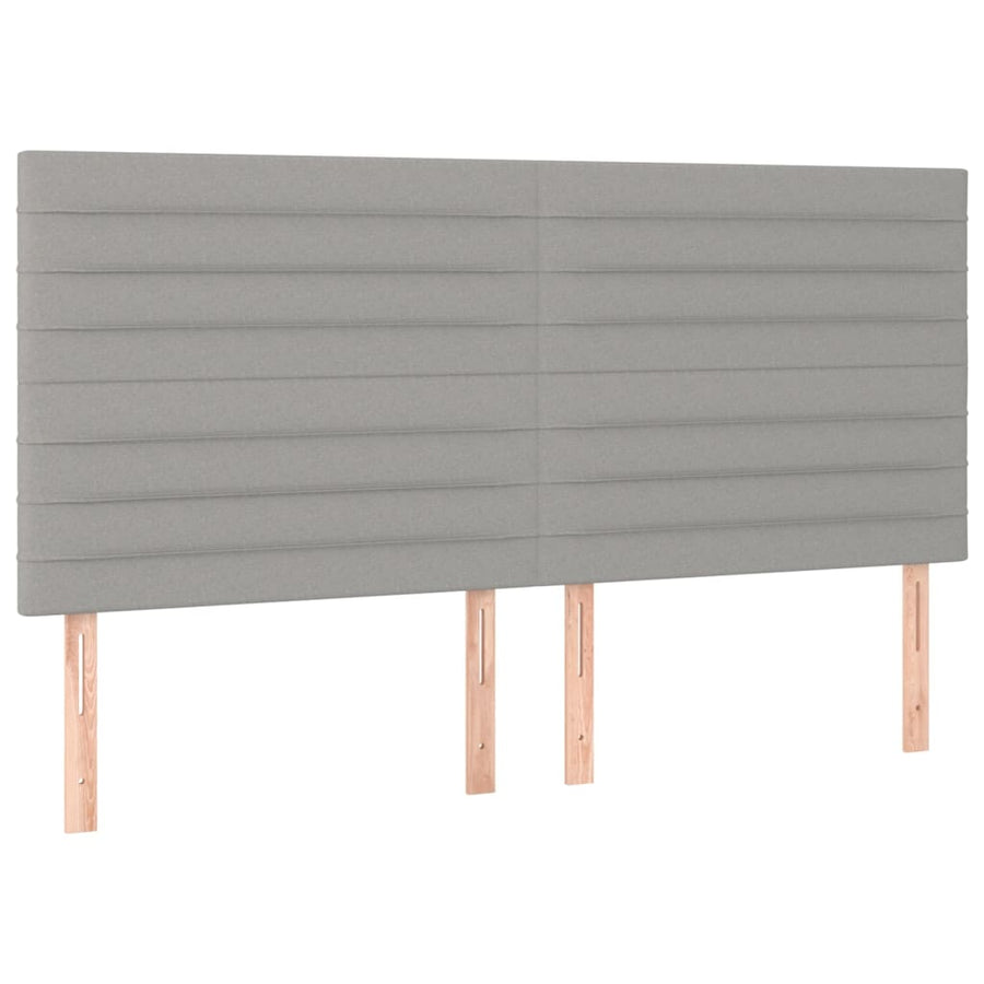 Boxspring Met Matras Stof Lichtgrijs 160 x 200 cm Horizontale strepen