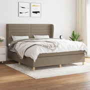 Box spring with mattress fabric taupe 160x200 cm