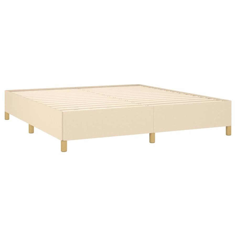 Boxspring Met Matras Stof Kleurig Crème 160 x 200 cm Horizontale strepen