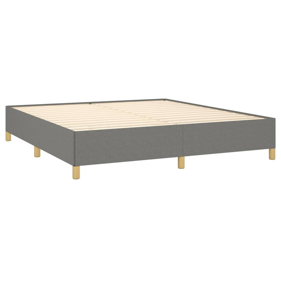 Boxspring Met Matras Stof Donkergrijs 180 x 200 cm Horizontale strepen
