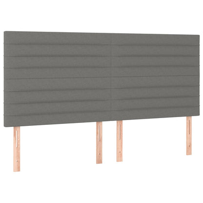 Boxspring Met Matras Stof Donkergrijs 180 x 200 cm Horizontale strepen