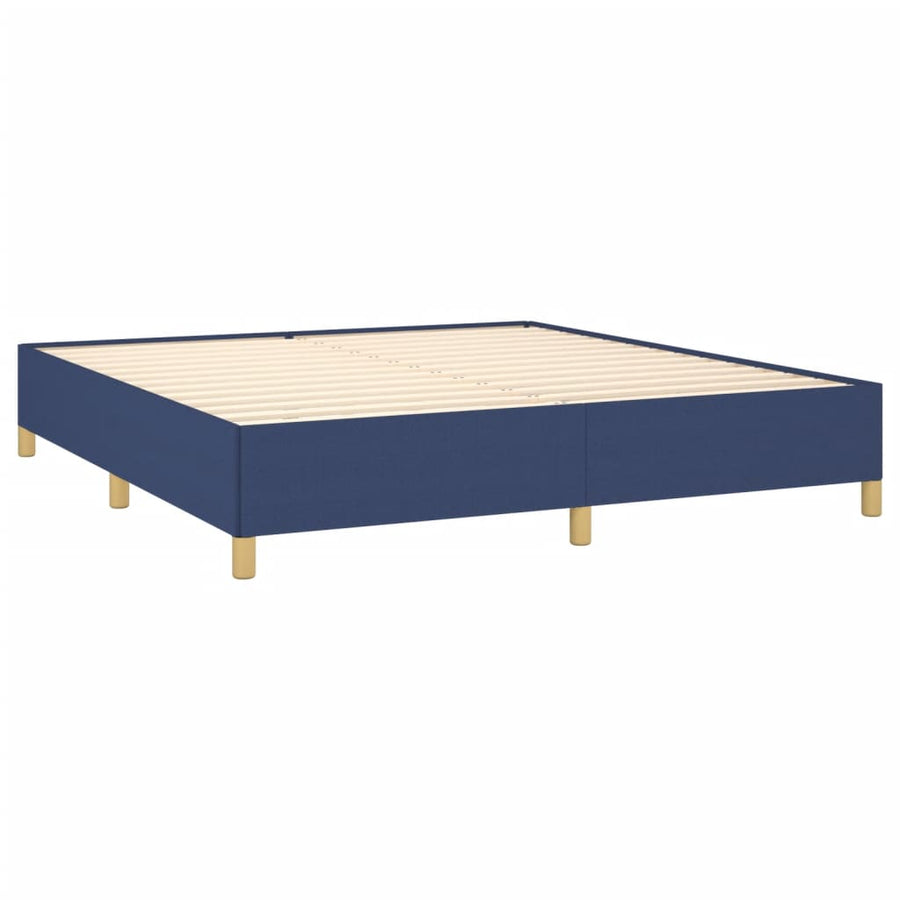 Boxspring Met Matras Stof Blauw 180X200 Cm Blauw 180 x 200 cm Horizontale strepen