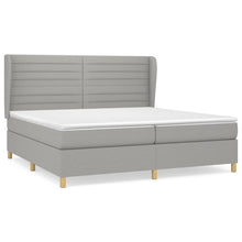 Boxspring Met Matras Stof Lichtgrijs 200 x 200 cm Horizontale strepen