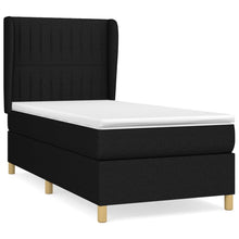 Boxspring Met Matras Stof Zwart 90 x 190 cm Verticale strepen