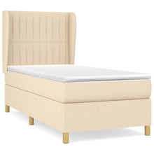 Boxspring met matras stof crèmekleurig 90x190 cm 90 x 190 cm Crème
