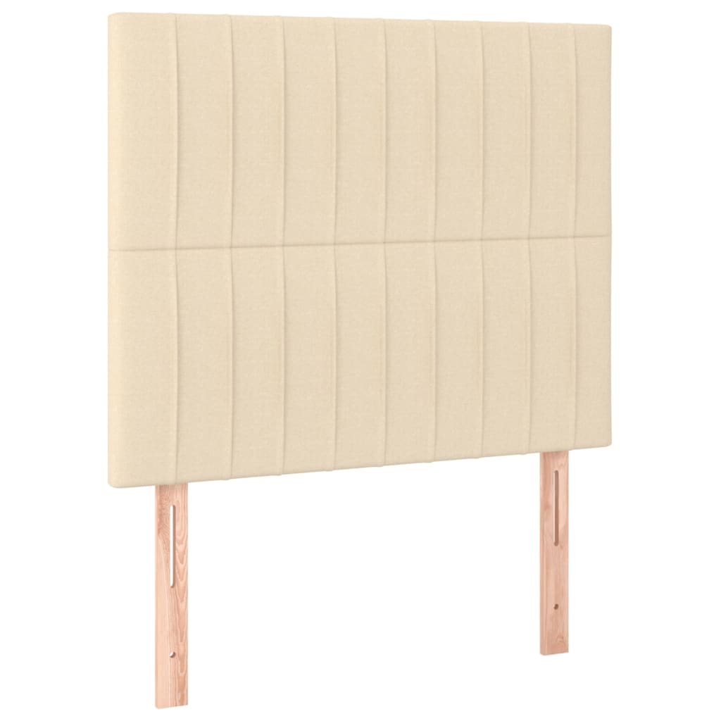 Boxspring met matras stof crèmekleurig 90x200 cm 90 x 200 cm Crème