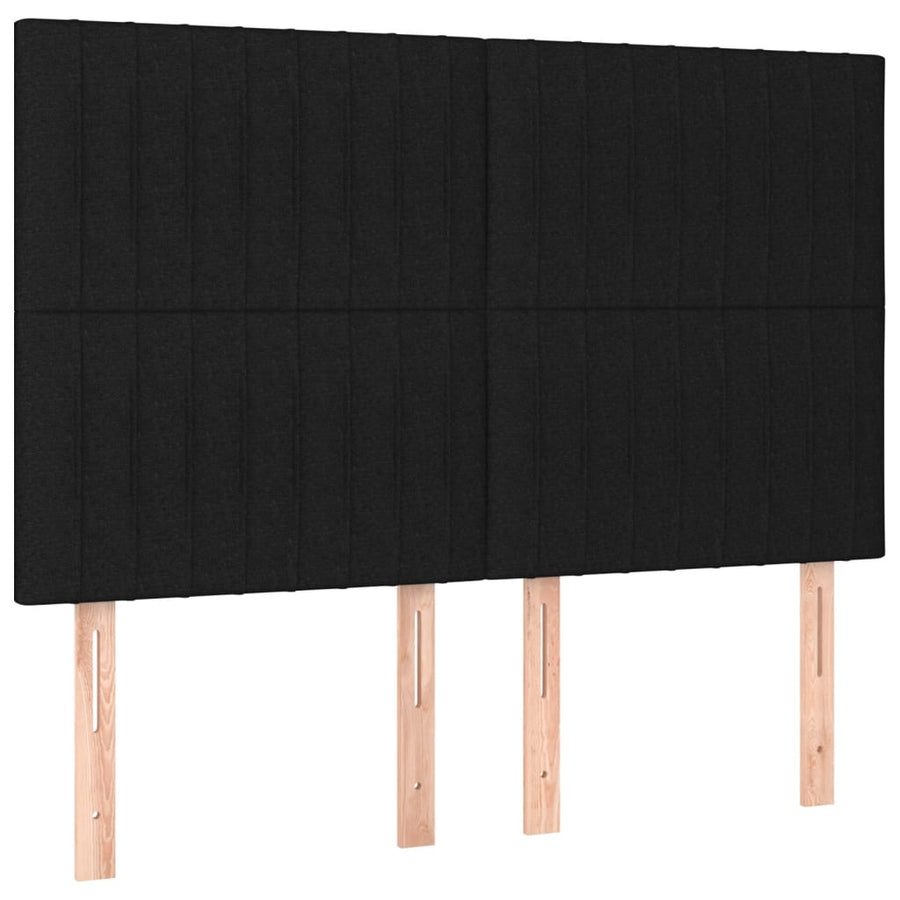 Boxspring Met Matras Stof Zwart 140 x 190 cm Verticale strepen