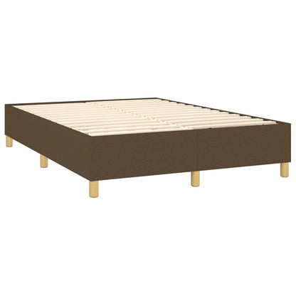 Boxspring Met Matras Stof Donkerbruin 140 x 190 cm Verticale strepen