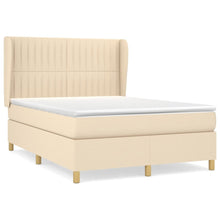 Boxspring Met Matras Stof Kleurig Crème 140 x 190 cm Verticale strepen