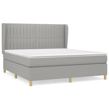 Boxspring Met Matras Stof Lichtgrijs 160 x 200 cm Verticale strepen