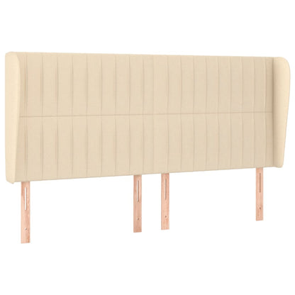 Boxspring Met Matras Stof Kleurig Crème 200 x 200 cm Verticale strepen