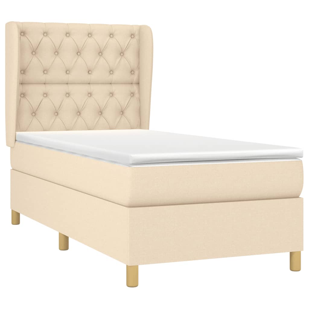 Boxspring Met Matras Stof Kleurig Crème 80 x 200 cm Getuft ontwerp