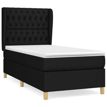 Boxspring Met Matras Stof Zwart 90 x 190 cm Getuft ontwerp