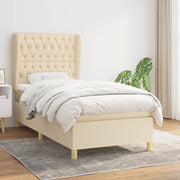 Boxspring crèmekleurig 90x190 cm met matras