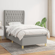 Boxspring met matras 90x200 cm lichtgrijs