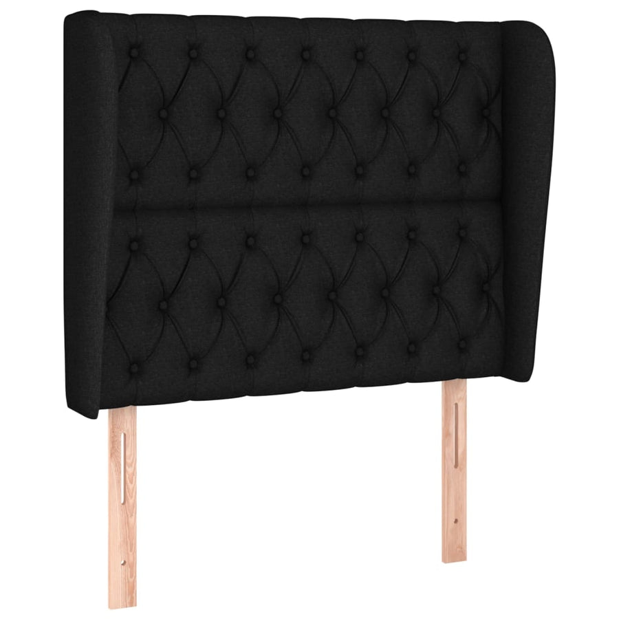 Boxspring Met Matras Stof Zwart 90 x 200 cm Getuft ontwerp