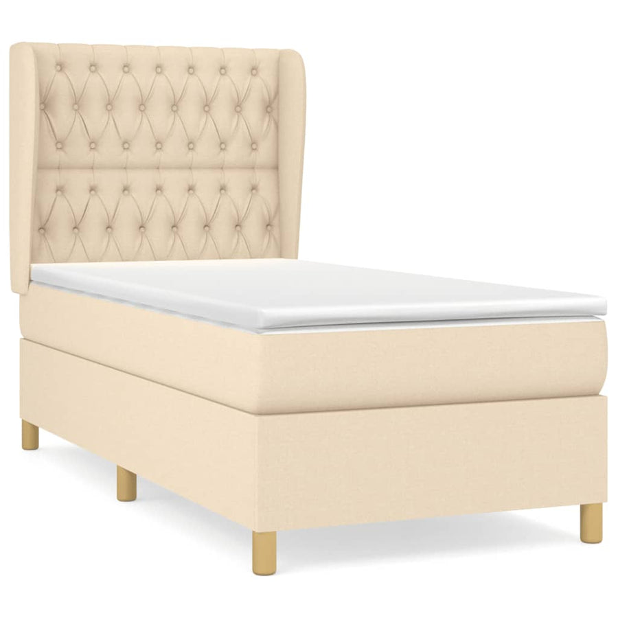 Boxspring Met Matras Stof Kleurig Crème 100 x 200 cm Getuft ontwerp