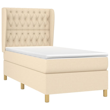 Boxspring Met Matras Stof Kleurig Crème 100 x 200 cm Getuft ontwerp