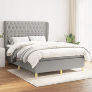 Boxspring met matras 140x190 cm lichtgrijs