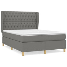 Boxspring Met Matras Stof Donkergrijs 140 x 190 cm Getuft ontwerp