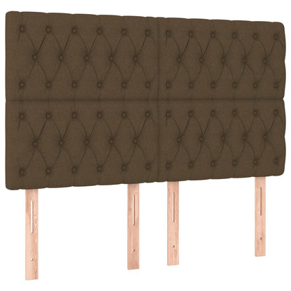 Boxspring Met Matras Stof Donkerbruin 140 x 190 cm Getuft ontwerp