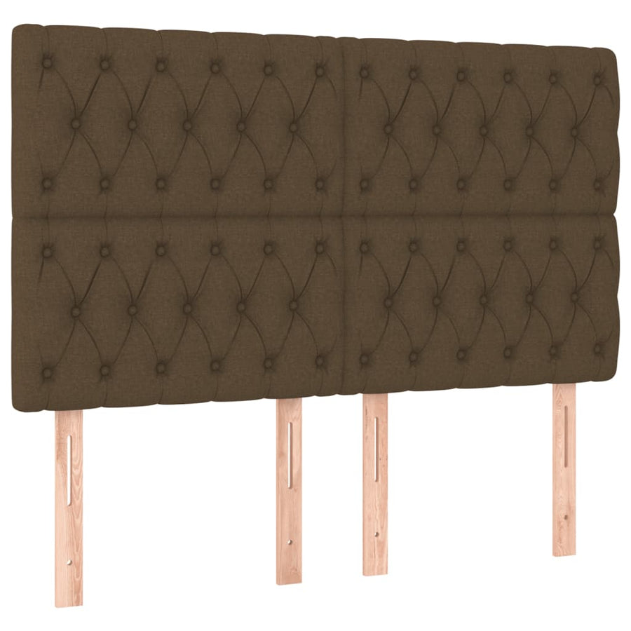 Boxspring Met Matras Stof Donkerbruin 140 x 190 cm Getuft ontwerp