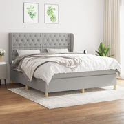 Boxspring met matras 160x200 cm lichtgrijs