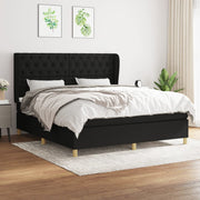 Boxspring 160x200 cm zwart met matras