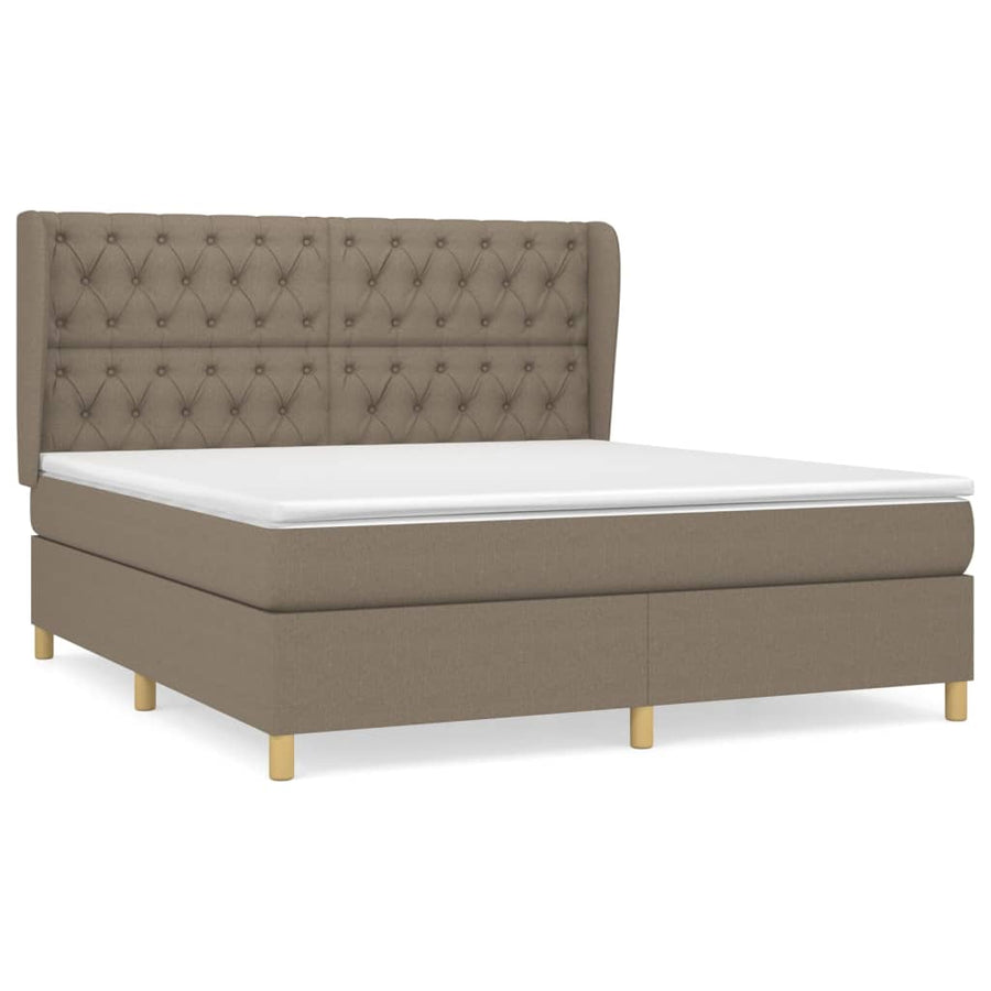 Boxspring Met Matras Stof Taupe 160 x 200 cm Getuft ontwerp