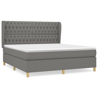 Boxspring Met Matras Stof Donkergrijs 180 x 200 cm Getuft ontwerp
