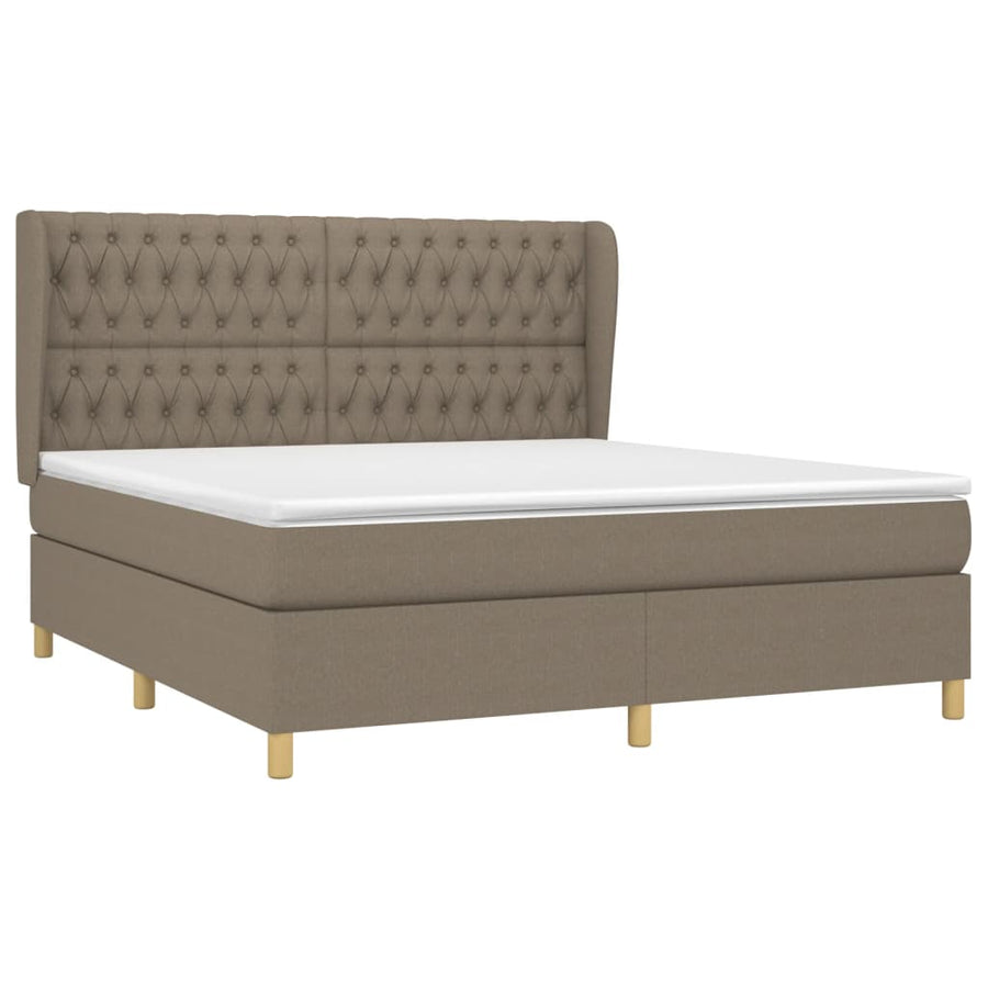 Boxspring Met Matras Stof Taupe 180 x 200 cm Getuft ontwerp