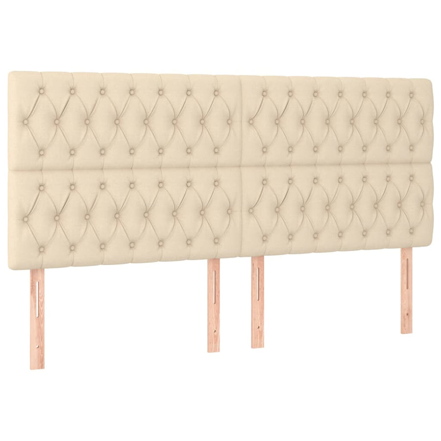 Boxspring Met Matras Stof Crèmekleurig 180X200 Cm 180 x 200 cm Getuft ontwerp