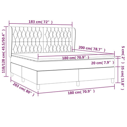 Boxspring Met Matras Stof Crèmekleurig 180X200 Cm 180 x 200 cm Getuft ontwerp
