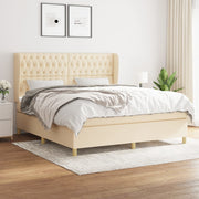 Boxspring met matras 180x200 cm crèmekleurig