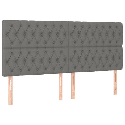 Boxspring Met Matras Stof Donkergrijs 200 x 200 cm Getuft ontwerp