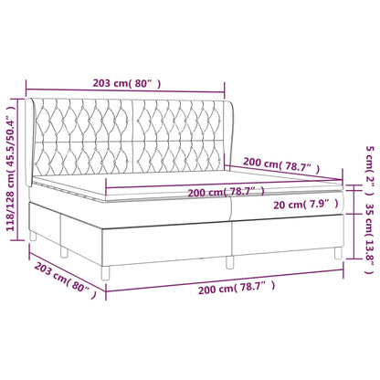 Boxspring Met Matras Stof Zwart 200 x 200 cm Getuft ontwerp