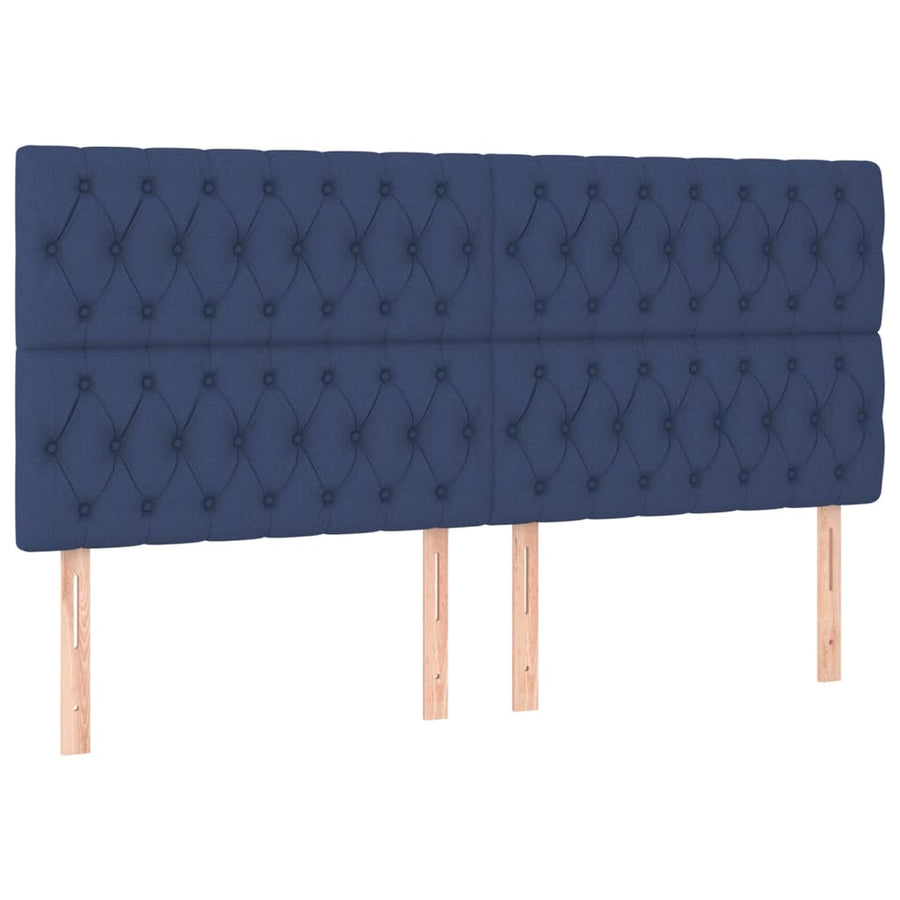 Boxspring Met Matras Stof Blauw 200 x 200 cm Getuft ontwerp