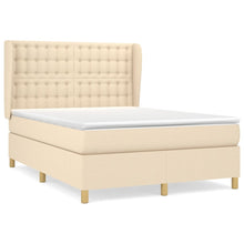 Boxspring Met Matras Stof Kleurig Crème 140 x 200 cm Knopen