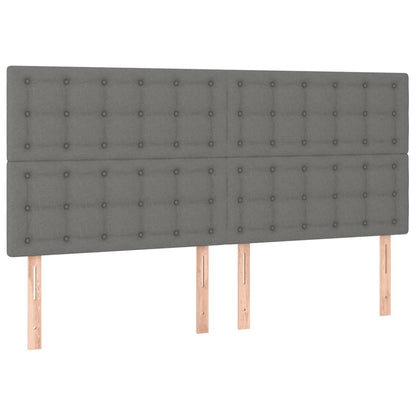 Boxspring Met Matras Stof Donkergrijs 160 x 200 cm Knopen