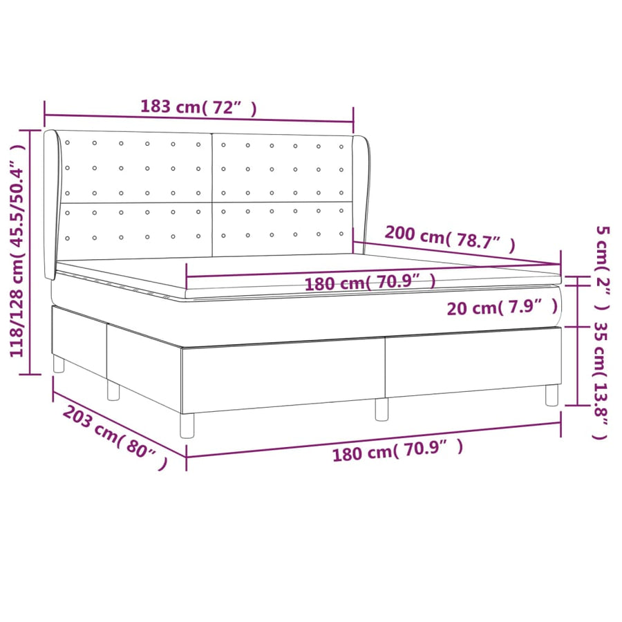 Boxspring Met Matras Stof Lichtgrijs 180X200 Cm Lichtgrijs 180 x 200 cm Knopen
