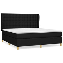 Boxspring Met Matras Stof Zwart 180 x 200 cm Knopen