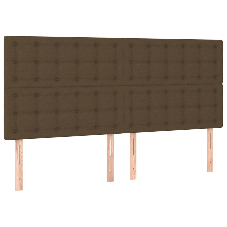 Boxspring Met Matras Stof Donkerbruin 200X200 Cm 200 x 200 cm Knopen