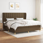 Boxspring met matras 200x200 cm donkerbruin stof
