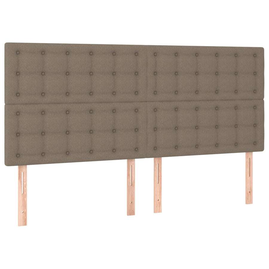 Boxspring Met Matras Stof Taupe 200X200 Cm Taupe 200 x 200 cm Knopen