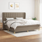 Boxspring met matras 200x200 cm taupe