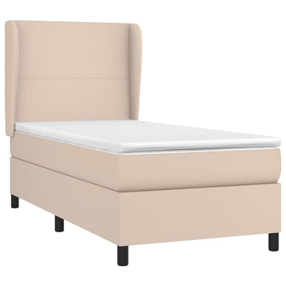 Boxspring met matras kunstleer cappuccinokleurig 80x200 cm