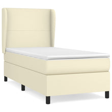 Boxspring Met Matras Kunstleer Crèmekleurig 90X200 Cm 90 x 200 cm Effen ontwerp