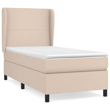 Boxspring Met Matras Kunstleer Cappuccinokleurig 90X200 Cm 90 x 200 cm Effen ontwerp