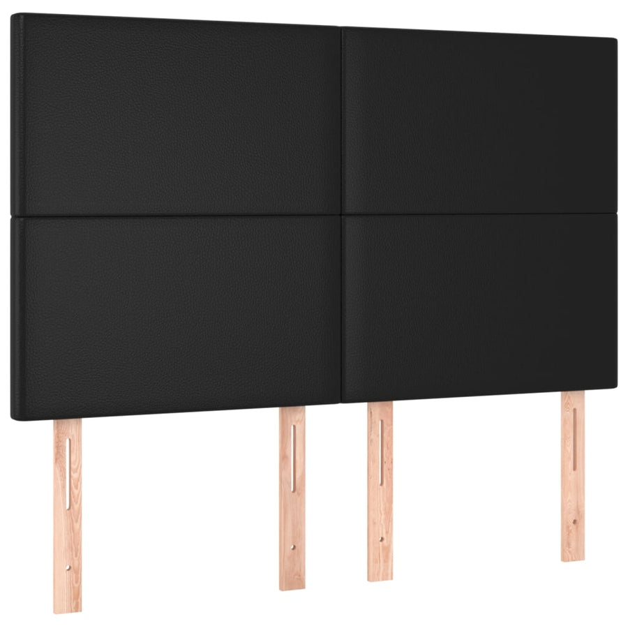 Boxspring Met Matras Kunstleer 140 x 190 cm Zwart Effen ontwerp