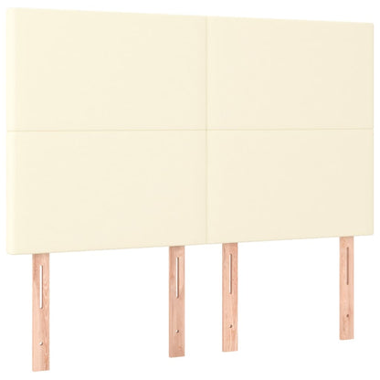 Boxspring met matras kunstleer crèmekleurig 140x190 cm